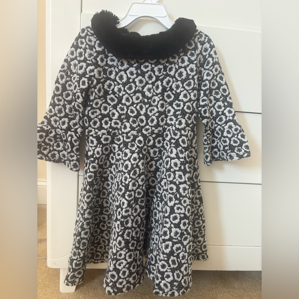 Janie and Jack Black and White Floral Dress